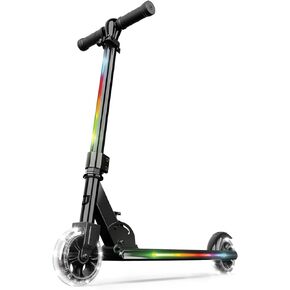 سكوتر جيتسون مارس للأطفال بعجلتين، يتضمن أضواء LED على المقود والجذع والعجلات والسطح، ومقود قابل للتعديل، وفرامل خلفية، وتصميم خفيف الوزن، وآلية سهلة الطي، للأعمار من 5 سنوات فما فوق in Kuwait