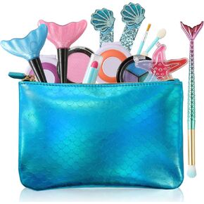 TOKIA Little Mermaid Girls Makeup Kit, Big Pieces Kids Makeup Kit for Girls Age 4 5 6 7 8 , Safe & Washable Mermaid Toys, Great Gift for Little Girls Age 3 -12 Years Old in Kuwait