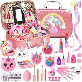 مجموعة مكياج للأطفال للبنات، ألعاب مكياج Teensymic للفتيات، لعبة مكياج الأميرة قابلة للغسل للفتيات من سن 3 إلى 12 عامًا in Kuwait