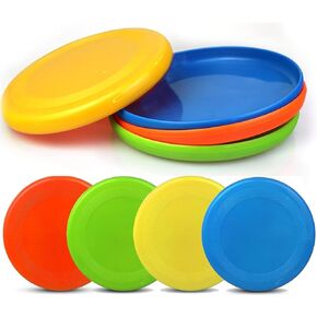 Sand Beach Toys Jumbo Thick 8" Flying Disc Toys for Kids Adults, Sport Yard Disc Toy for Outdoor Beach Accessories Backyard, Lawn, Park Durable ABS Gift Set Kids Boys Girls(8 Pack)