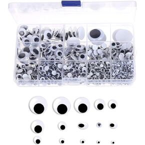 5 Inch (13cm) 4pc Giant Black Googly Wiggle Eyes With Self-adhesive for Handmade DIY Crafts Decorations