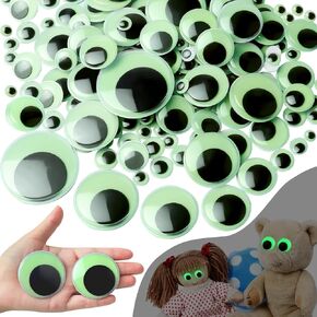 340 PCS Googly Eyes Self Adhesive for Crafts Glow in The Dark Luminous Craft Sticker Sparkle Multi Sizes Wiggle Eyes, Googly Eyes for DIY（50 40 35 30 25 20 15 10mm） in Kuwait