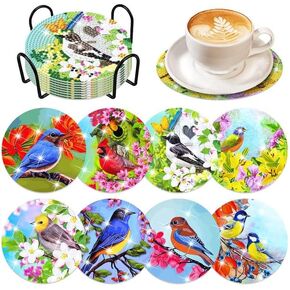 8 Pcs Butterfly Diamond Art Coasters Kits with Holder DIY Butterfly Diamond Art Coaster Non Slip Coaster for Adults Diamond Kits Supplies for Christmas Present in Kuwait