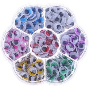 DECORA 240pcs 10mm Colors Wiggly Googly Eyes with Eyelash with Self-Adhesive DIY Scrapbooking Crafts