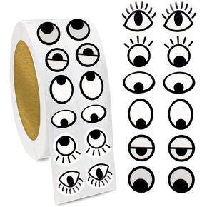 BLMHTWO 2000 Pieces Eye Stickers Large Googly Eyes Self Adhesive Stickers Labels Colorful Cartoon Wiggle Eye Stickers Eyeball Stickers for DIY Crafts Scrapbook Notebook Party Favor