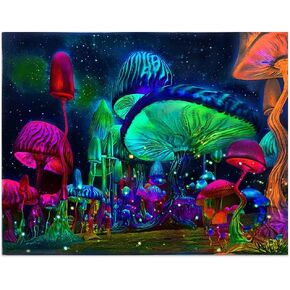 OFRKE DIY Paint by Number for Adults Beginner, Painting by Numbers Kits for Adults ，Paint Kits Canvas Gifts Arts Crafts for Home Decor Colorful Dream Mushroom Flower 16"x20"