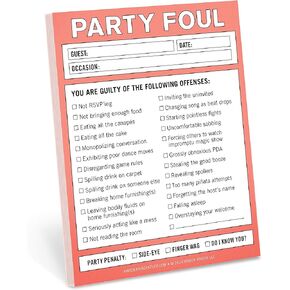 Knock Knock Party Foul Nifty Note, Checklist Memo Pad, 4 x 5.25-inches