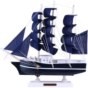 Veemoon Sailing Boat Ornament 1Pc Miniature Sailing Boat Model Wooden Ship Models Handmade Vintage Nautical Sail Ship for Tabletop Home Decor- B Sailing Ship Satue
