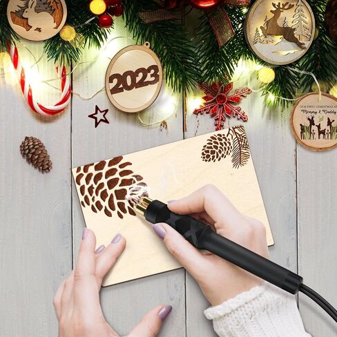 TEKCHIC 60W Professional Wood Burning Kit Single Detailer Wood Burner with 20 Wire Nibs Tipls Including Ball Tips in Kuwait