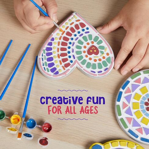 Stepping Stone Painting Kit for Kids - Paint 5 Garden Stones - Arts and Crafts for Boys & Girls Ages 4-12 - Gifts for Kid, Boy, Girl Age 4, 5, 6, 7, 8, 9, 10 + Year Old - Birthday Craft Gift Ideas in Kuwait