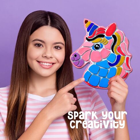 Stepping Stone Painting Kit for Kids - Paint 5 Garden Stones - Arts and Crafts for Boys & Girls Ages 4-12 - Gifts for Kid, Boy, Girl Age 4, 5, 6, 7, 8, 9, 10 + Year Old - Birthday Craft Gift Ideas in Kuwait