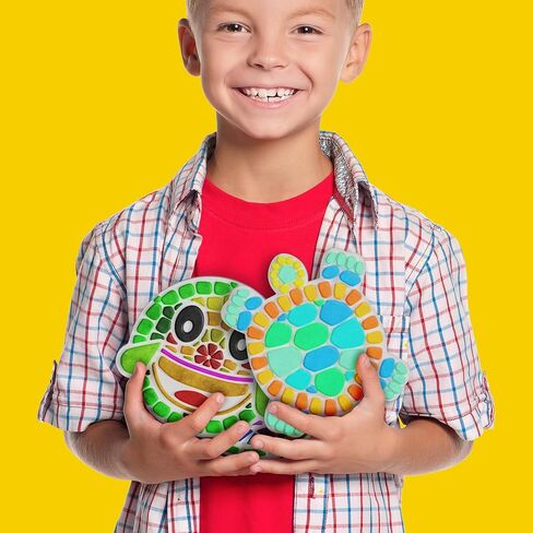 Stepping Stone Painting Kit for Kids - Paint 5 Garden Stones - Arts and Crafts for Boys & Girls Ages 4-12 - Gifts for Kid, Boy, Girl Age 4, 5, 6, 7, 8, 9, 10 + Year Old - Birthday Craft Gift Ideas in Kuwait