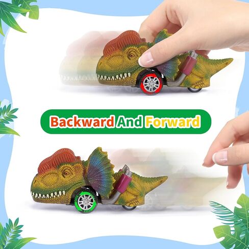 12 Pack Dinosaur Car Toys for Kids- Glow in the Dark DIY Dinosaurs Painting Kits,Pull Back Cars Toys for Boys Toddlers Girls, Arts and Crafts for Kids Ages 6-8, Ideal Christmas Birthday Gifts for Kids in Kuwait