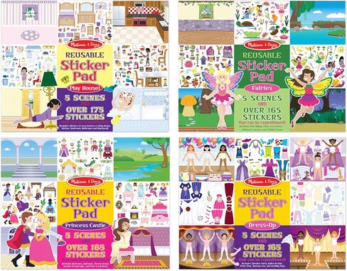 Melissa & Doug Reusable Sticker Pads Set: Fairies, Princess Castle, Play House, Dress-Up - 680+ Stickers in Saudi Arabia