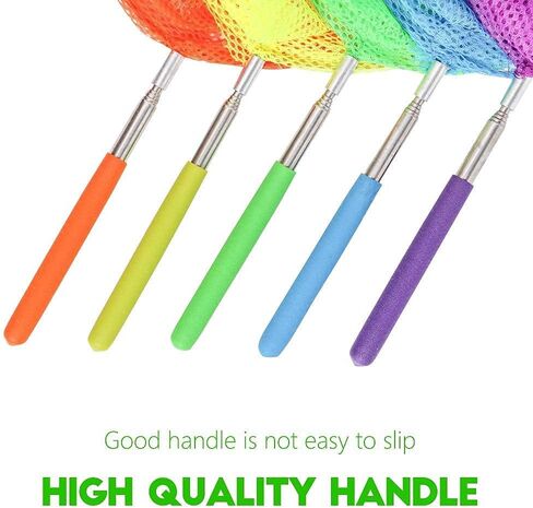 Kids Telescopic Butterfly Fishing Nets for Kids Catching Insect Net Outdoor Tools for Catching Bugs Fish Insect Ladybird, Extendable 34 Inches and Anti Slip Grip in Kuwait