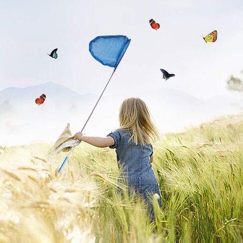 Kids Telescopic Butterfly Fishing Nets for Kids Catching Insect Net Outdoor Tools for Catching Bugs Fish Insect Ladybird, Extendable 34 Inches and Anti Slip Grip in Kuwait