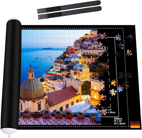 Collectix Premium Felt Puzzle Mat Roll Up for Small Puzzles - Non-Slip and Beautifully Soft - Jigsaw Storage for up to 500 Pieces - Portable Saver, Keeper and Holder in Saudi Arabia