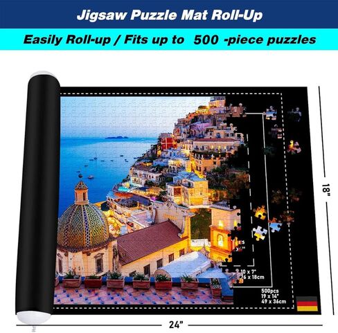 Collectix Premium Felt Puzzle Mat Roll Up for Small Puzzles - Non-Slip and Beautifully Soft - Jigsaw Storage for up to 500 Pieces - Portable Saver, Keeper and Holder in Saudi Arabia