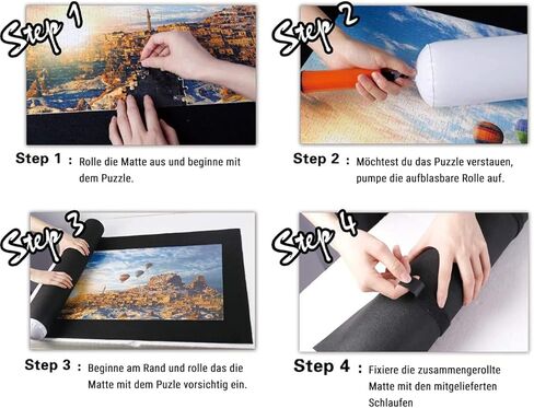 Collectix Premium Felt Puzzle Mat Roll Up for Small Puzzles - Non-Slip and Beautifully Soft - Jigsaw Storage for up to 500 Pieces - Portable Saver, Keeper and Holder in Saudi Arabia