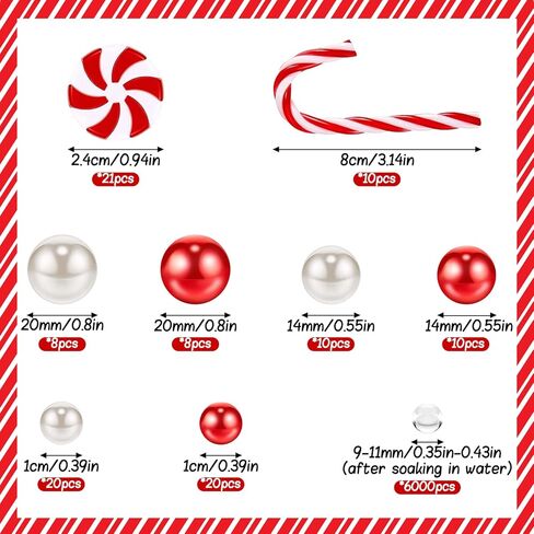 Tepoobea 6107Pcs Christmas Vase Filler, Vase Filler Floating Pearls for Vases Christmas Decorations Vase Filler Water Gels Beads for Christmas Home Table Party Décor in Kuwait