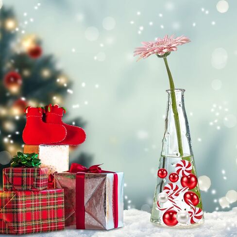 Tepoobea 6107Pcs Christmas Vase Filler, Vase Filler Floating Pearls for Vases Christmas Decorations Vase Filler Water Gels Beads for Christmas Home Table Party Décor in Kuwait
