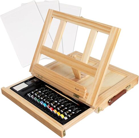 حامل طاولة قابل للتعديل من كويال، حامل صندوق رسم خشبي 4 تروس قابل للتعديل مع درج تخزين (درج طبقة) in Kuwait