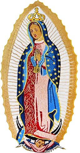 هاريني - رقع مطرزة بتصميم مريم العذراء مريم العذراء ماي ليدي اوف غوادالوبي، رقعة مطرزة على القمصان والحقائب وايقونة هاراجوكو للخياطة عليها. in Kuwait