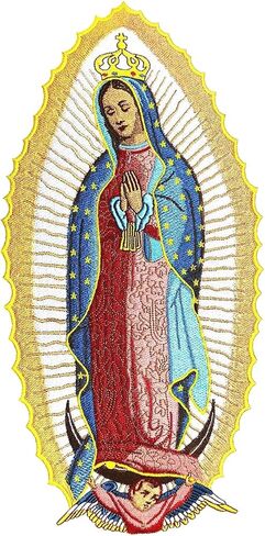 هاريني - رقع مطرزة بتصميم مريم العذراء مريم العذراء ماي ليدي اوف غوادالوبي، رقعة مطرزة على القمصان والحقائب وايقونة هاراجوكو للخياطة عليها. in Kuwait