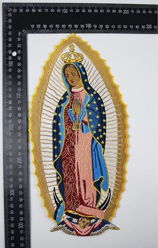 هاريني - رقع مطرزة بتصميم مريم العذراء مريم العذراء ماي ليدي اوف غوادالوبي، رقعة مطرزة على القمصان والحقائب وايقونة هاراجوكو للخياطة عليها. in Kuwait