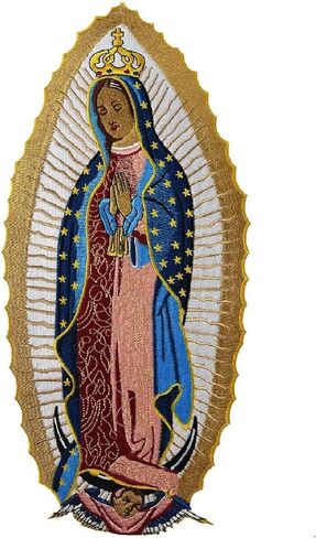 هاريني - رقع مطرزة بتصميم مريم العذراء مريم العذراء ماي ليدي اوف غوادالوبي، رقعة مطرزة على القمصان والحقائب وايقونة هاراجوكو للخياطة عليها. in Kuwait