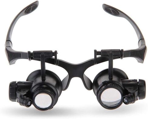 Magnifying Glass Jewelers Loupe Headband Magnifier 10X 15X 20X 25X Head Magnifying Glass LED Illumination Eyes Jewelry Magnifying Loupe Eyeglass Watchmaking Watch Repair Tools Magnifier Glasses in Kuwait