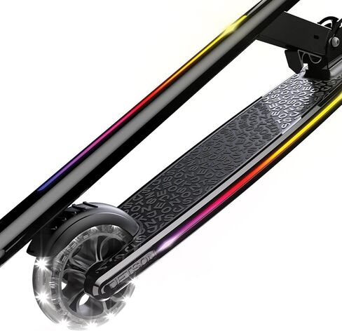 سكوتر جيتسون مارس للأطفال بعجلتين، يتضمن أضواء LED على المقود والجذع والعجلات والسطح، ومقود قابل للتعديل، وفرامل خلفية، وتصميم خفيف الوزن، وآلية سهلة الطي، للأعمار من 5 سنوات فما فوق in Kuwait