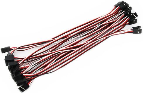 OliYin 20pcs 26awg 7.87in 20cm 200mm Quadcopter Servo Extension Lead Futaba JR Male to Male Wire Cable in Saudi Arabia