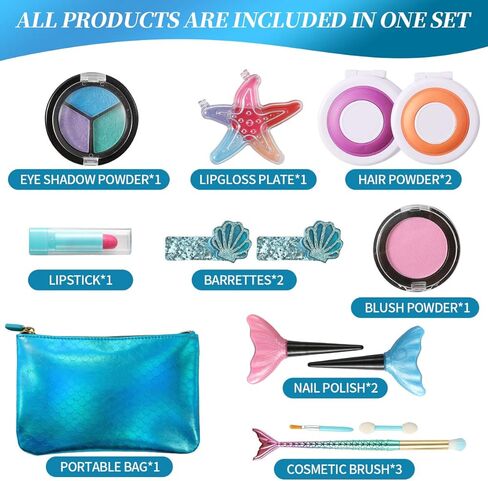 لعبة مستحضرات التجميل للأطفال من توكيا، مجموعة مكياج اللعب التظاهري القابلة للغسل مع حقيبة أنيقة (مجموعة كوميد) in Kuwait