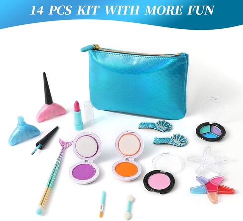 لعبة مستحضرات التجميل للأطفال من توكيا، مجموعة مكياج اللعب التظاهري القابلة للغسل مع حقيبة أنيقة (مجموعة كوميد) in Kuwait
