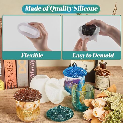 ISSEVE Acorn Jar Resin Molds Silicone with Lid, Jars Silicone Molds for Resin Casting, Epoxy Jar Molds for Storage Bottle, Candy Jewelry Container, Home Decoration, DIY Resin Casting Crafts in Kuwait