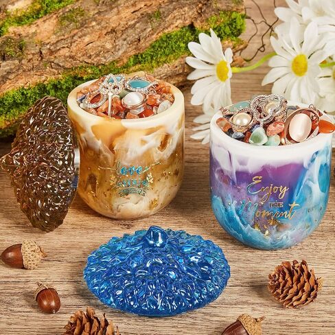 ISSEVE Acorn Jar Resin Molds Silicone with Lid, Jars Silicone Molds for Resin Casting, Epoxy Jar Molds for Storage Bottle, Candy Jewelry Container, Home Decoration, DIY Resin Casting Crafts in Kuwait