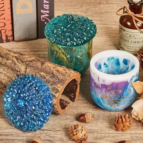 ISSEVE Acorn Jar Resin Molds Silicone with Lid, Jars Silicone Molds for Resin Casting, Epoxy Jar Molds for Storage Bottle, Candy Jewelry Container, Home Decoration, DIY Resin Casting Crafts in Kuwait