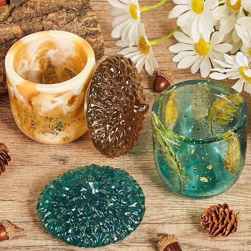 ISSEVE Acorn Jar Resin Molds Silicone with Lid, Jars Silicone Molds for Resin Casting, Epoxy Jar Molds for Storage Bottle, Candy Jewelry Container, Home Decoration, DIY Resin Casting Crafts in Kuwait