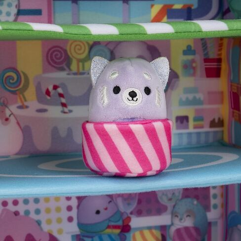 Squishville by Original Squishmallows Sweet Shop - Playset with 2-Inch Priya The Purple Panda, Tres’zure The Teal Cat & Bistro Table and Chair - Toys for Kids in Kuwait