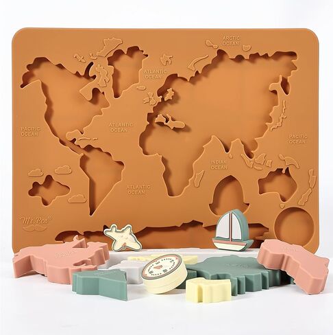 Mr. Pen- Silicone World Map Puzzle, 11.5" x 8.2", Puzzle for Kids, World Puzzle, Puzzle Kids, Puzzles Kids, Childrens Puzzles, Floor Puzzle, Floor Puzzles for Kids in Saudi Arabia