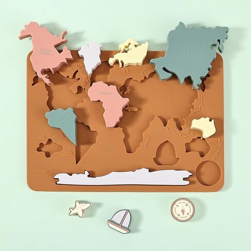 Mr. Pen- Silicone World Map Puzzle, 11.5" x 8.2", Puzzle for Kids, World Puzzle, Puzzle Kids, Puzzles Kids, Childrens Puzzles, Floor Puzzle, Floor Puzzles for Kids in Saudi Arabia