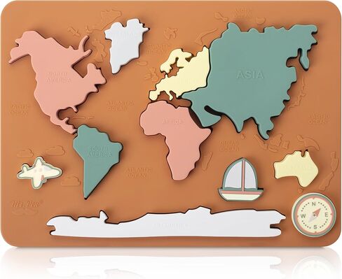 Mr. Pen- Silicone World Map Puzzle, 11.5" x 8.2", Puzzle for Kids, World Puzzle, Puzzle Kids, Puzzles Kids, Childrens Puzzles, Floor Puzzle, Floor Puzzles for Kids in Saudi Arabia