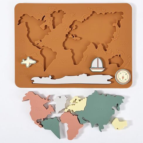 Mr. Pen- Silicone World Map Puzzle, 11.5" x 8.2", Puzzle for Kids, World Puzzle, Puzzle Kids, Puzzles Kids, Childrens Puzzles, Floor Puzzle, Floor Puzzles for Kids in Saudi Arabia