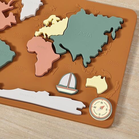 Mr. Pen- Silicone World Map Puzzle, 11.5" x 8.2", Puzzle for Kids, World Puzzle, Puzzle Kids, Puzzles Kids, Childrens Puzzles, Floor Puzzle, Floor Puzzles for Kids in Saudi Arabia