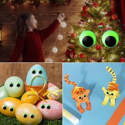 340 PCS Googly Eyes Self Adhesive for Crafts Glow in The Dark Luminous Craft Sticker Sparkle Multi Sizes Wiggle Eyes, Googly Eyes for DIY（50 40 35 30 25 20 15 10mm） in Kuwait