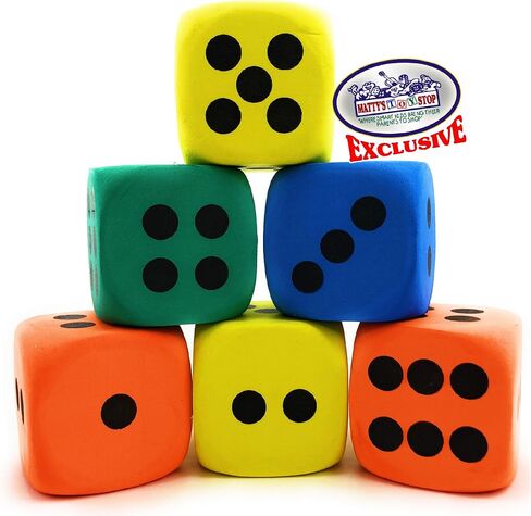 Deluxe Giant 3.15" EVA Foam Dice (Pack of 6) with Bonus Matty's Toy Stop Storage Bag in Saudi Arabia