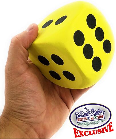 Deluxe Giant 3.15" EVA Foam Dice (Pack of 6) with Bonus Matty's Toy Stop Storage Bag in Saudi Arabia