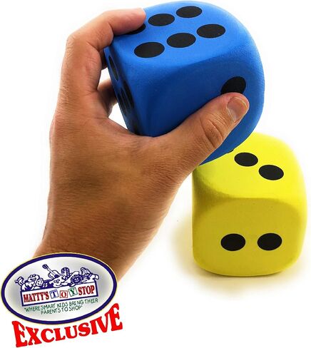 Deluxe Giant 3.15" EVA Foam Dice (Pack of 6) with Bonus Matty's Toy Stop Storage Bag in Saudi Arabia