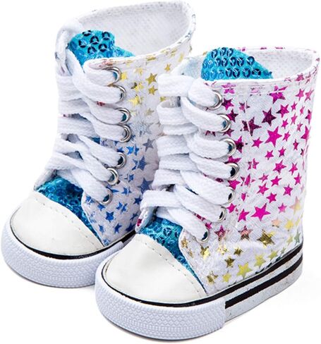 9 ازواج من احذية الدمى تناسب اكسسوارات الدمى الامريكية مقاس 18 انش، احصل 100% على 3 ازواج من احذية الدمى in Kuwait